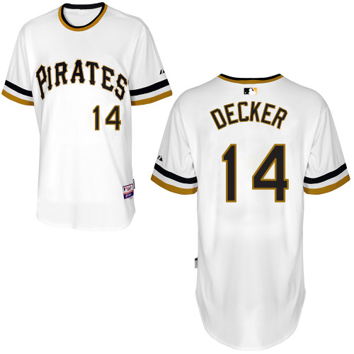 Jaff Decker #14 Youth Baseball Jersey-Pittsburgh Pirates Authentic Alternate White Cool Base MLB Jersey